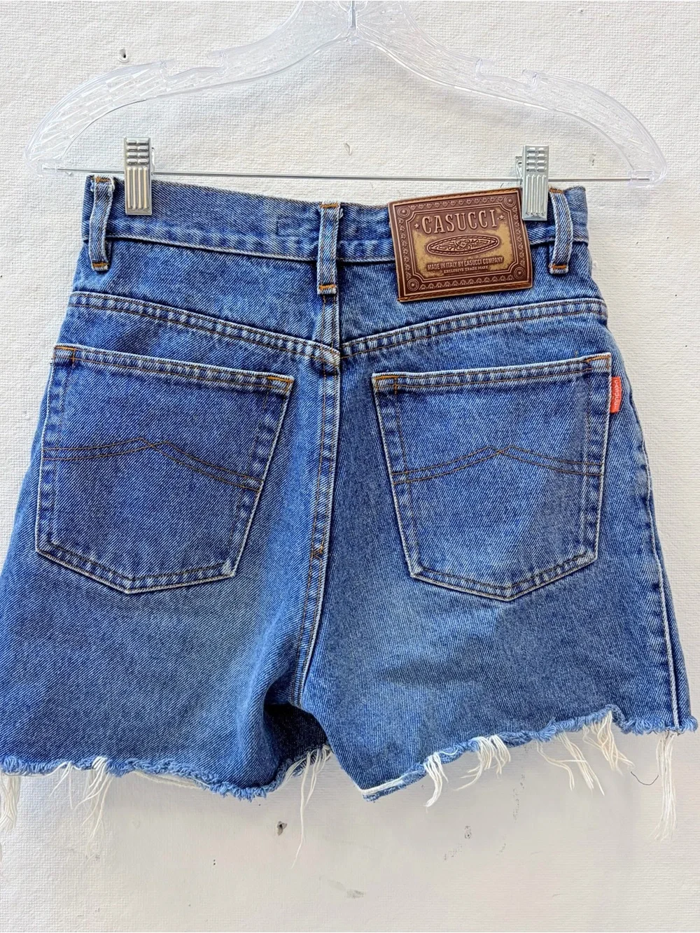 Italian Vintage Casucci High-Rise Blue Denim Cutoff Shorts - Picture 1 of 8